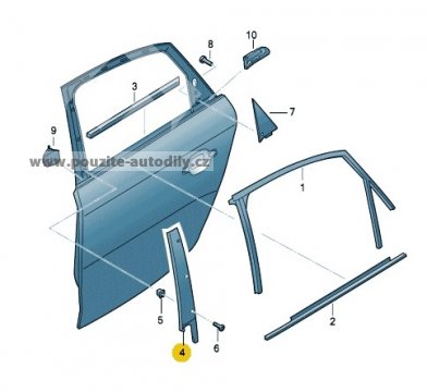 Krytka Pro Sloupek B Vpravo Audi A4 B8 8k0839902j 9b9