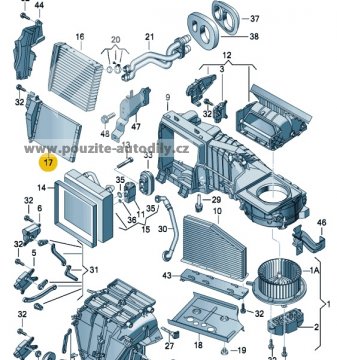 Radiátor přídavného el. vytápení, Audi A3, Audi Q3, Audi TT / Coupe, 1K0963235F