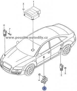 Nárazový senzor pro airbag, Audi A6 4F 05-11, originál 4F0955557, 4F0955557A