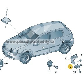 Senzor nárazový pro airbag, originál Audi 1K0909606C