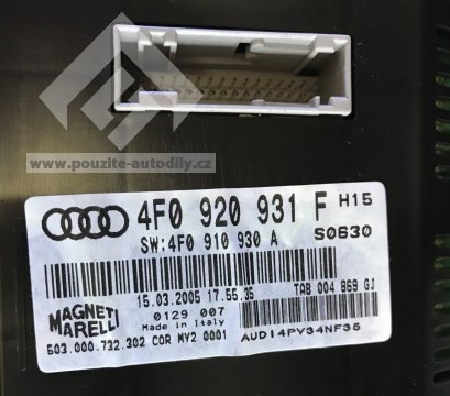Sdružený přístroj Audi A6 C6 4F0920931F, SW 4F0910930A