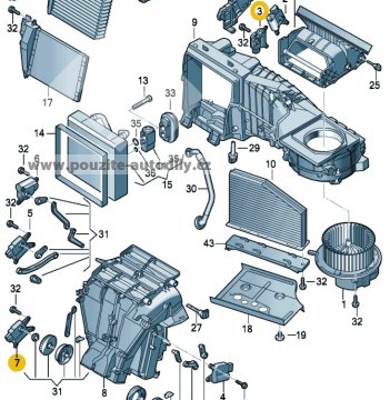 Servomotorek pro centrální klapku Audi A3, Q3, TT, RS3, 1K0907511