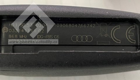 Klíč hlavní 4F0837220AK H01 / S0.53 frekvence 868868 MHz Keyless Go Audi A6, Q7 nový