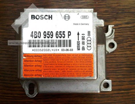 Řídicí jednotka airbagu, modul airbagů, airbagová jednotka, originál Audi 4B0959655P, Bosch 0285001485, AUDI RS6 03-05