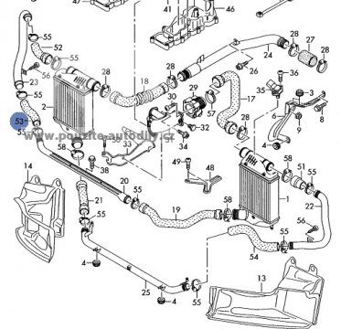 Hadice tlaková vedení vzduchu Audi A6 C6 4F0145708C