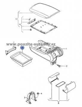 Přihrádka odkládací, Audi A6 C6 05-11, 4F0864981A