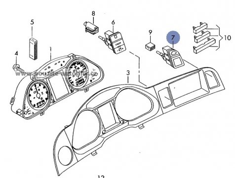 Tlačítko, Audi A6 C6 05-08, 4F1927227A 5PR
