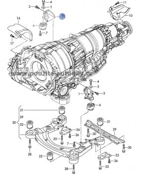 Držák - vzpěra převodovky vpravo, Audi A6 05-08, 4F0399114B