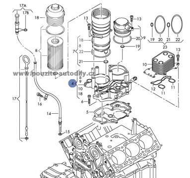 Držák olejového filtru, Audi A4, A6, A8, Q7, 059115397K