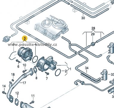 Klapka regulátoru, Audi A3 04-08, škrtící klapka 03G128063B