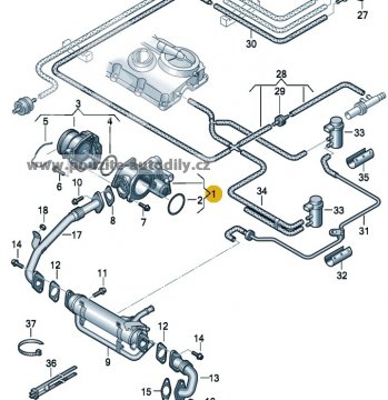 03L131501G Ventil zpětného vedení zplodin Audi 2.0TDi