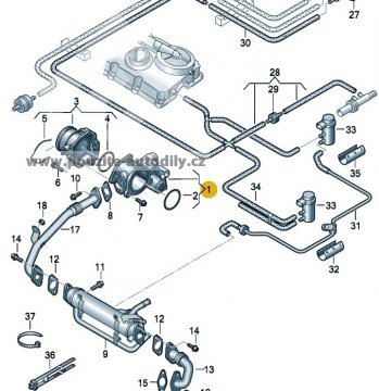 03L131501G / 03L131501E Ventil AGR 2.0TDi VW, Audi, Seat, Škoda