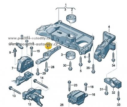 Vzpěra přední nápravnice vzadu Audi 1K0199855L, 1K0199855BB
