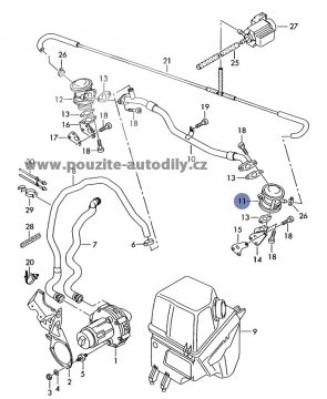 Kombinovaný ventil originál Audi A4, A6, A8, 078131101F