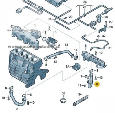 Trubka spojovací Audi 03P131521B