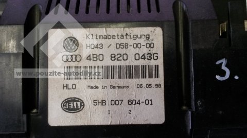 Ovládaní klimatizace - climatronic, Audi A6 C5, 4B0820043G
