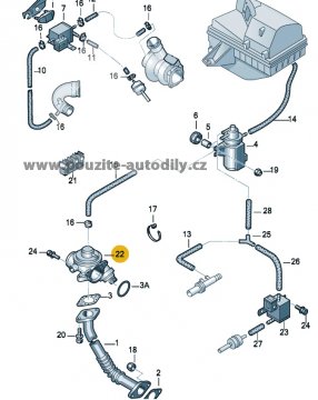 Ventil zpětného vedení splodin AGR, Audi 038131501E
