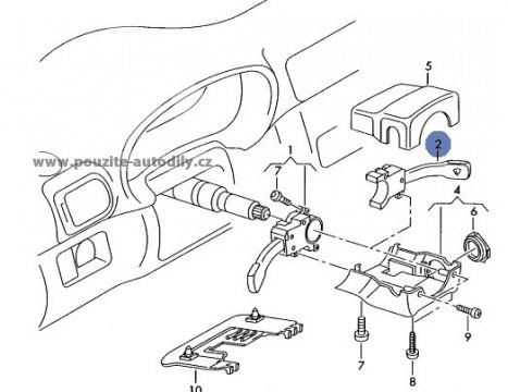 Páčka stěrače a ovládání funkce aut. stírání Audi 4B0953503F