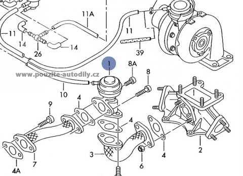 Ventil AGR zpětného vedení zplodin Audi 059131503