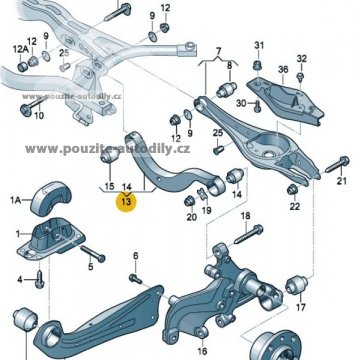 Rameno zadní nápravy nahoře 1K0505363C, 5Q0505323C Audi