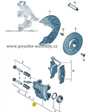 Třmen kotoučové brzdy, vpředu vlevo Audi A3 5Q0615123