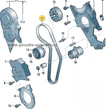 Rozvodový řemen DAYCO Z=120, originál Audi 038109119S