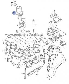 Řídicí ventil pro otáčky volnoběhu originál Audi 077133455A