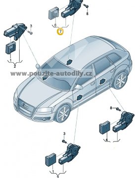 Motorek pro spouštěč okna vzadu vpravo, Audi A3, 8P4959802B