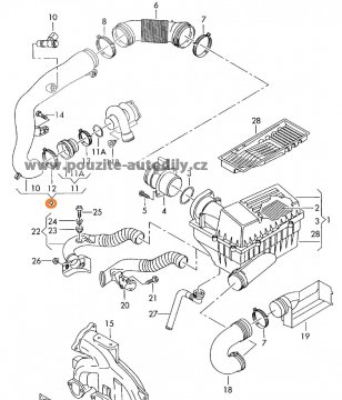 Hadice nasávaní - vedení vzduchu, Audi 3C0129654M