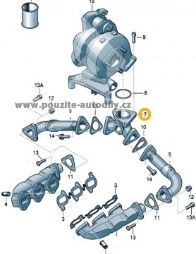 Část sběrného potrubí 059131799H, Audi 3,0TDi A4, A6, A8, Q7