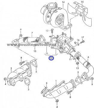 Část sběrného potrubí 059131793E, Audi A4, A6, A8