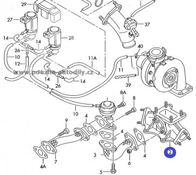 Část sběrného potrubí 059131793E, Audi A4, A6, A8