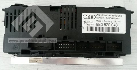 Jednotka pro ovládaní klimatizace 8E0820043, originál Audi