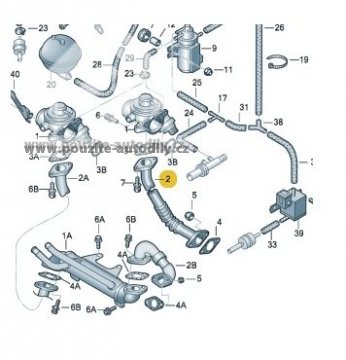 Trubka spojovací 038131521J pro zpětné vedení spalin Audi
