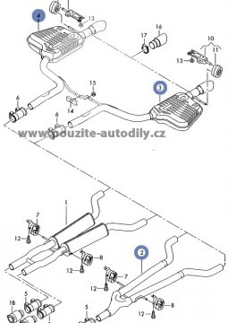 Výfuk Audi A6 C6 3,0TDi Quattro 4F0253612AA, 4F0253611AA, 4F0253409AB