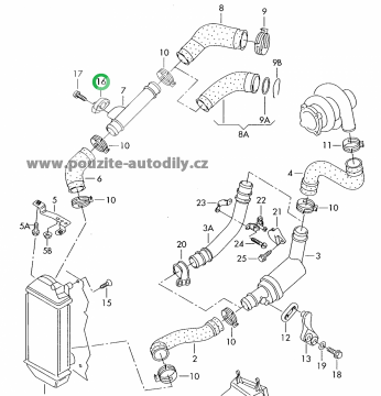 Čidlo tlaku nasávaného vzduchu Audi, originál 038906051B