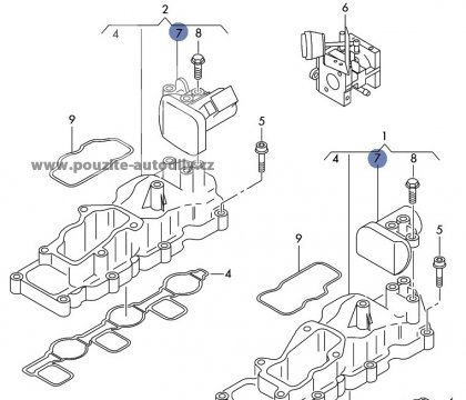 059129086M Ovládač vzduchových klapek Audi A6 C6 4F, VW Touareg 7L