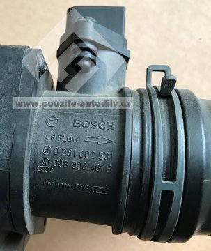 Měřič hmotnosti vzduchu, Audi 038906461B, Bosch 0281002531