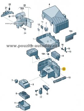 Držák pro pojistkový blok 1K0907361C Audi A3, Q3