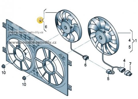 Ventilátor chladiče 1K0959455ET Audi