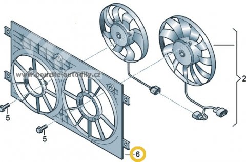 Věnec ventilátoru 1J0121207M, 1J0121205B Audi