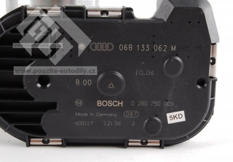 Škrtící klapka 06B133062B, 06B133062M Bosch Audi A6, A4