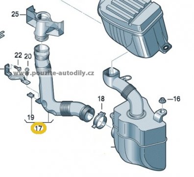 Trubka 1K0129618AJ pro nasávaní vzduchu Audi A3