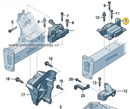 Silentblok převodovky 5Q0199555T Audi