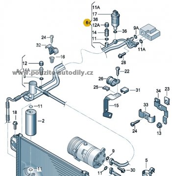 1J1820741K Hadice klimatizace, originál Audi A3 8L