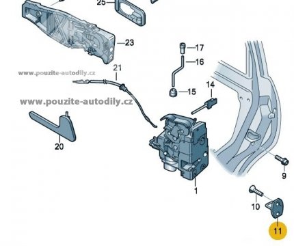 Zavěrné pero pro zámek 3B0837033AG Audi