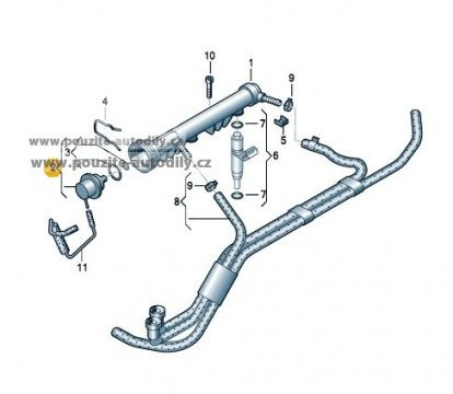 Regulátor tlaku paliva 06A133035, 037133035C Audi