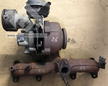 Turbo s výfukovým potrubím 03G253014F GARRETT Audi 1,9TDi