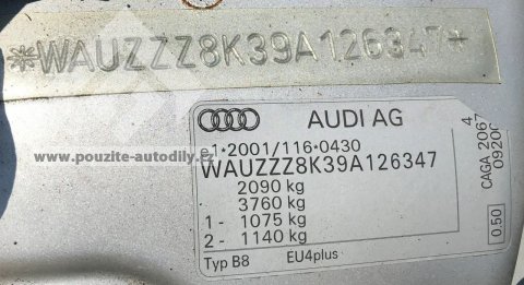 Převodovka KXP 6-stupňová bez spojky Audi A4 B8 2,0TDi