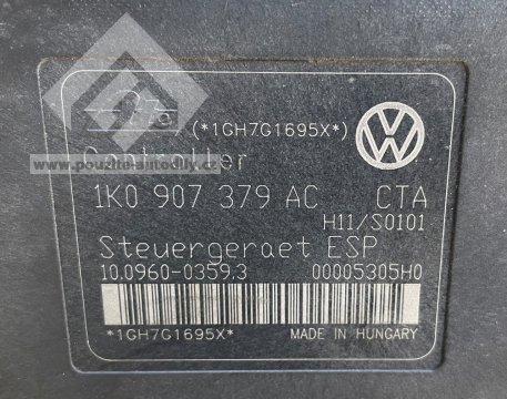Agregát ABS s řídící jednotkou 1K0907379AC, 1K0614517AF Audi A3